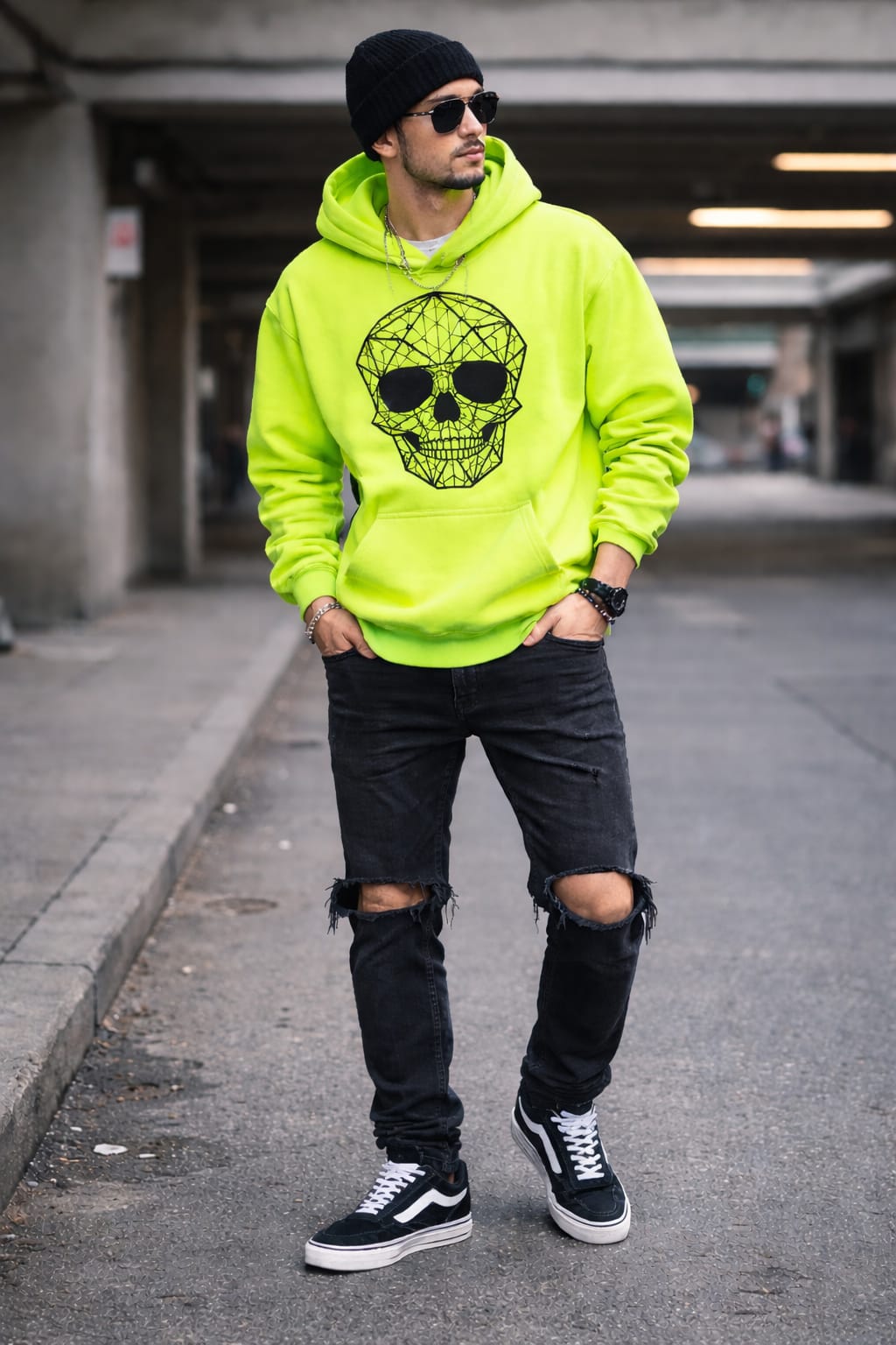 HOODIE NEON SKULL