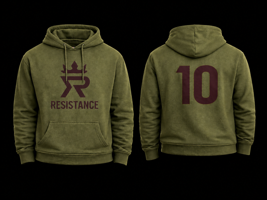 HOODIE VERDE MILITAR 10 RESISTANCE