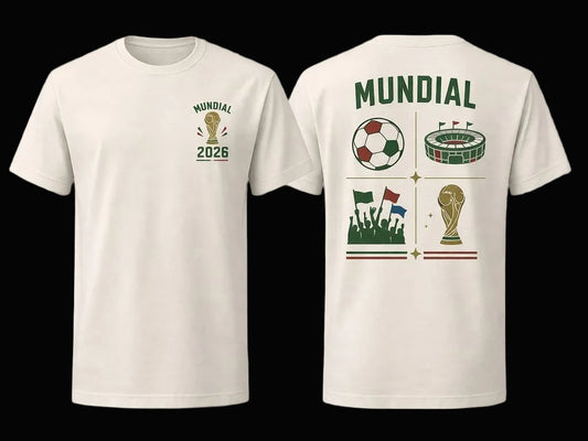 Playera Blanca Pasión Mundial Icons