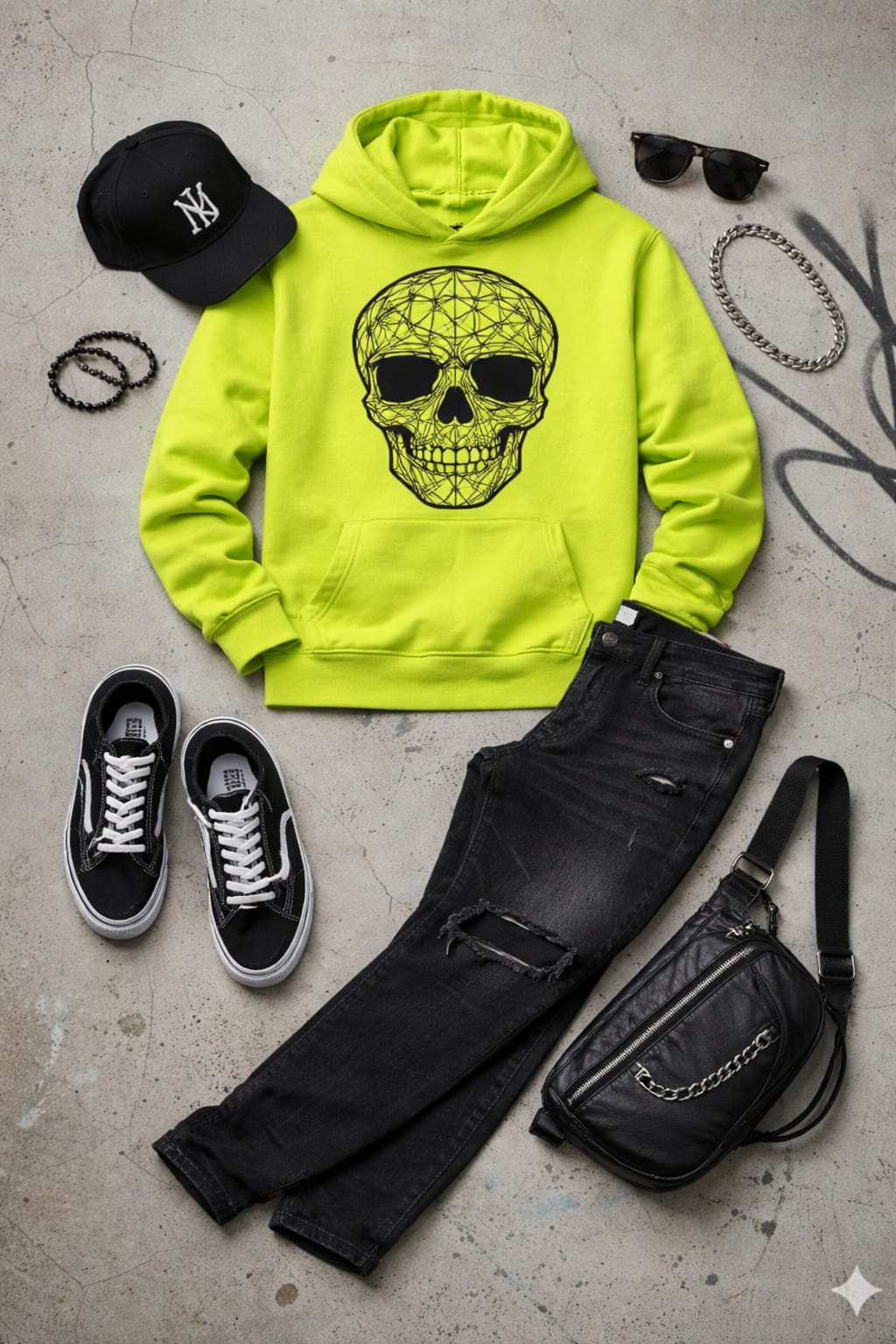 HOODIE NEON SKULL